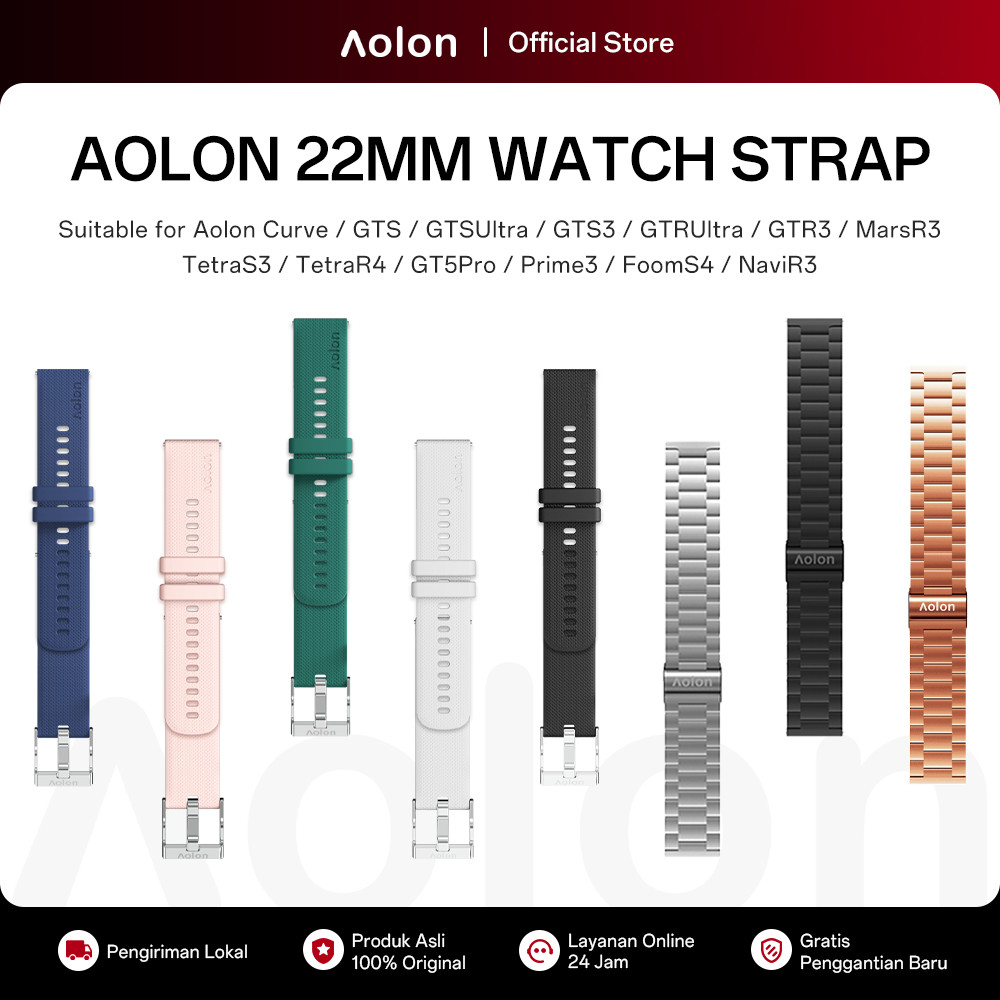 Aolon 22mm Original Smartwatch Stainless Steel Magnetik Strap For Curve/GTS/GTSUItra/GTS3/GTRUItra/G