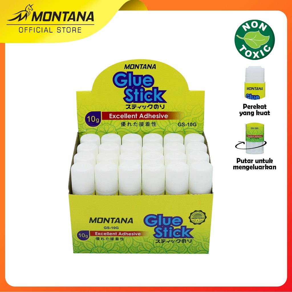 

MONTANA Glue Stick Lem Batang 25g 24 Pcs Excellent Adhesive Perekat Serbaguna GS-25/Box