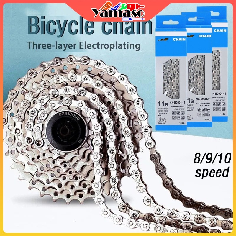 Rantai sepeda 8/9/10 speed rantai sepeda gunung 116 rantai penghubung rantai sepeda gunung aksesoris