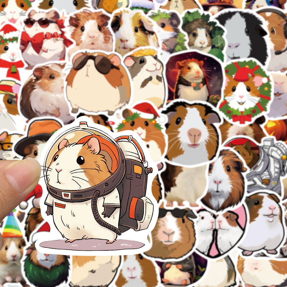 

10/30/50pcs Animal Guinea Pig Cavy Stickers Cute Cartoon Decal for Laptop Phone Guitar Luggage Waterproof Graffiti Vinyl Sticker