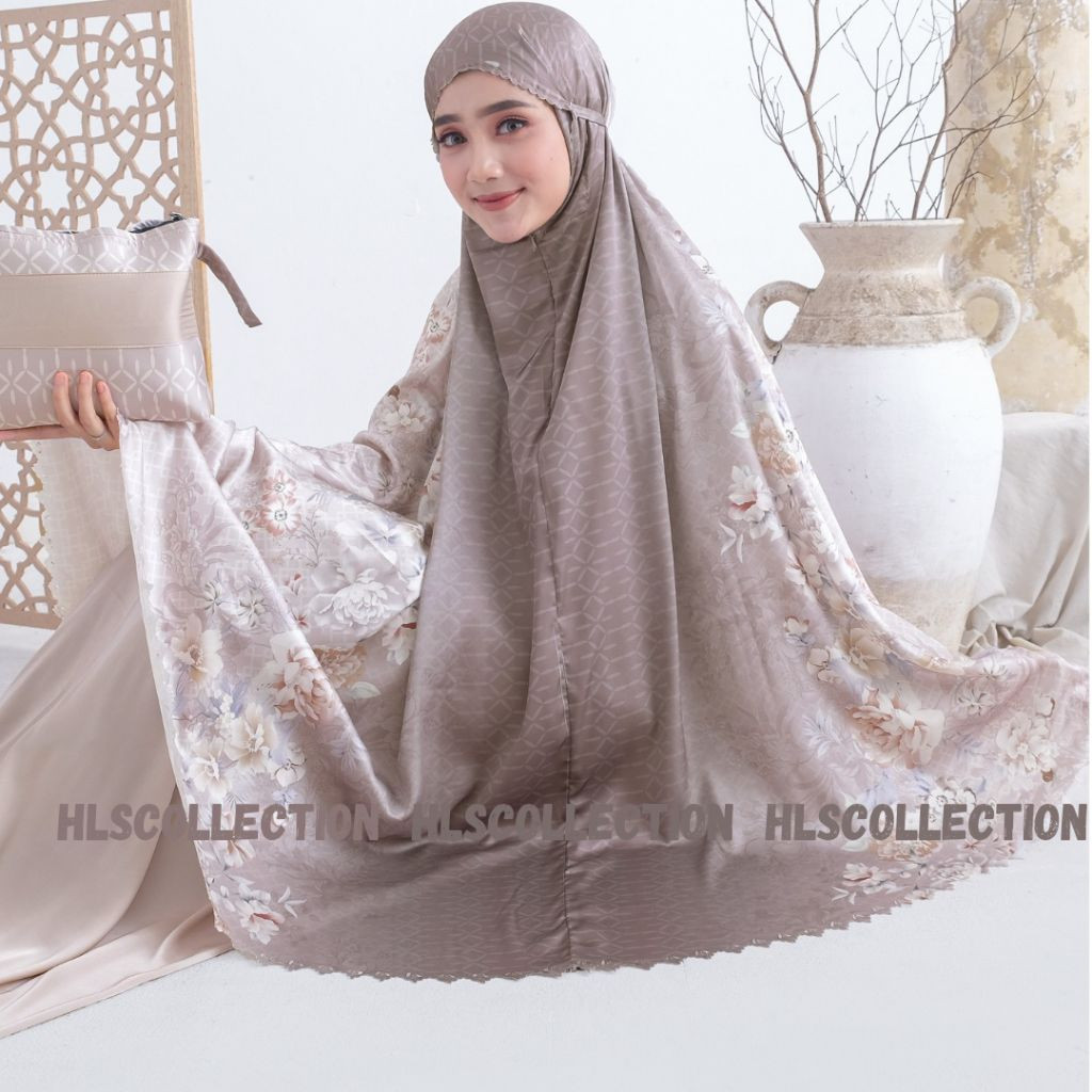 HLS - Mukena Dewasa Terbaru Bahan Silk 2in1 Travel Lasercut Fauziah Armanie Series/Terbaru