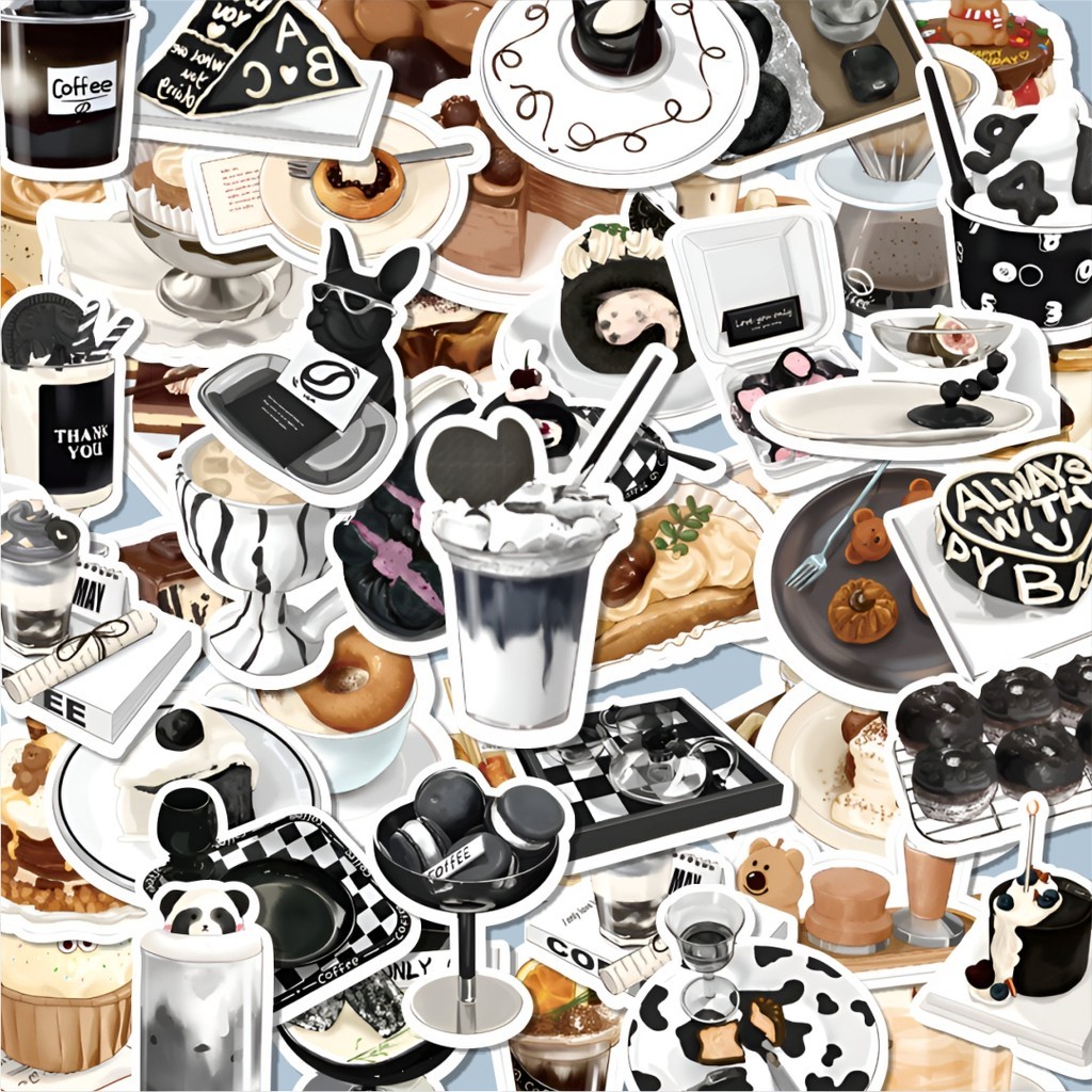

100PCS Lucu Stiker Food Dessert Afternoon [ Makanan Penutup Sore ] Stiker Aesthetic Stiker Anti Air Stikers Berperekat Waterproof sticker decal buat Motor Helm Buku Journal Koper Casing HP Laptop Botol Minum Hadiah anak