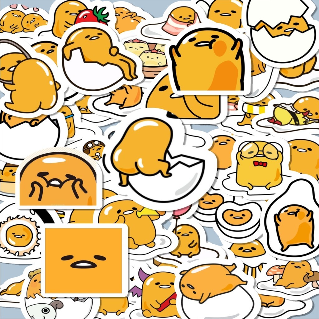 

100PCS Lucu Stiker Sanrio Gudetama Stiker Aesthetic Stiker Anti Air Stikers Berperekat Waterproof sticker decal buat Motor Helm Buku Journal Koper Casing HP Laptop Botol Minum Hadiah anak