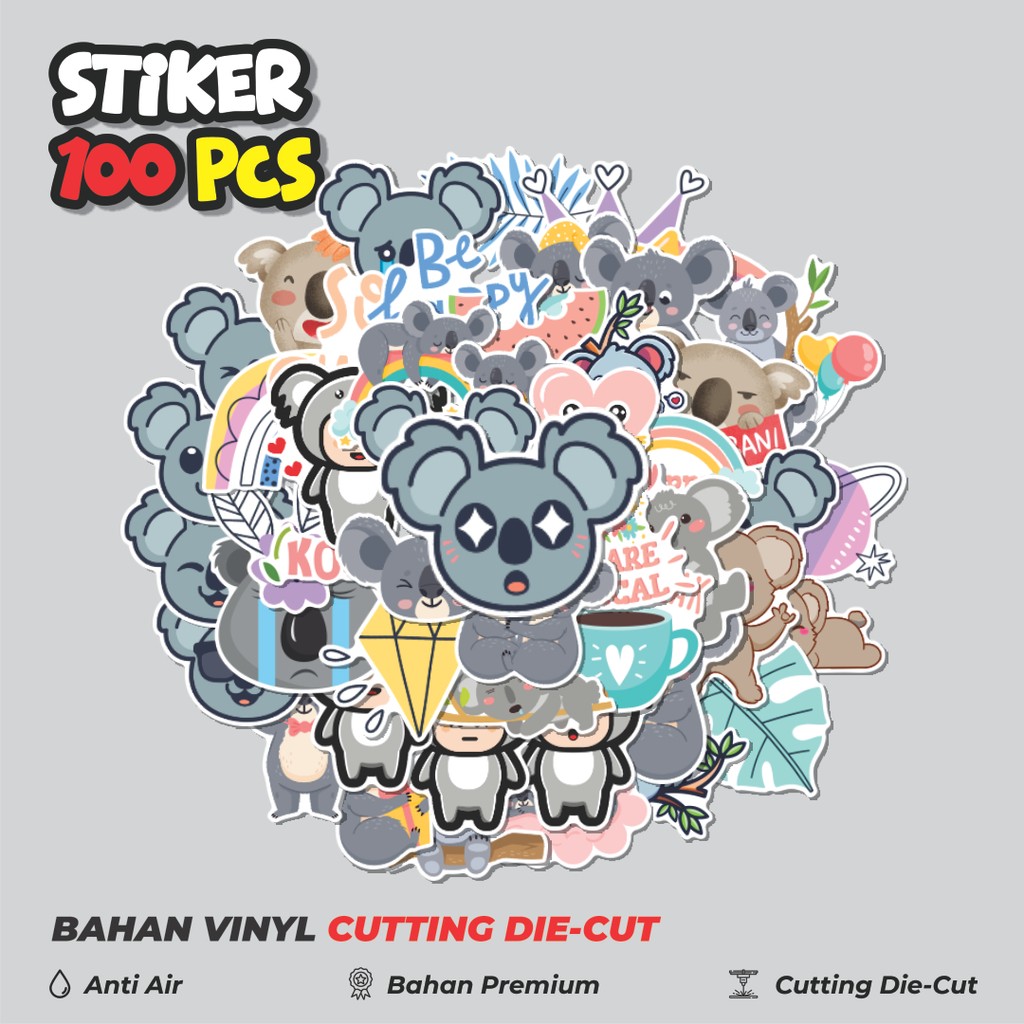 

Terbaru! 50 pcs Sticker Hewan Koala Dekorasi Lucu Kreatif untuk Notebook, Skateboard, HP