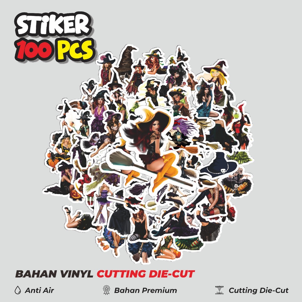 

Terbaru! 50 pcs Stiker Gothic Art Witch Dekorasi Lucu Kreatif untuk Notebook, Skateboard, HP