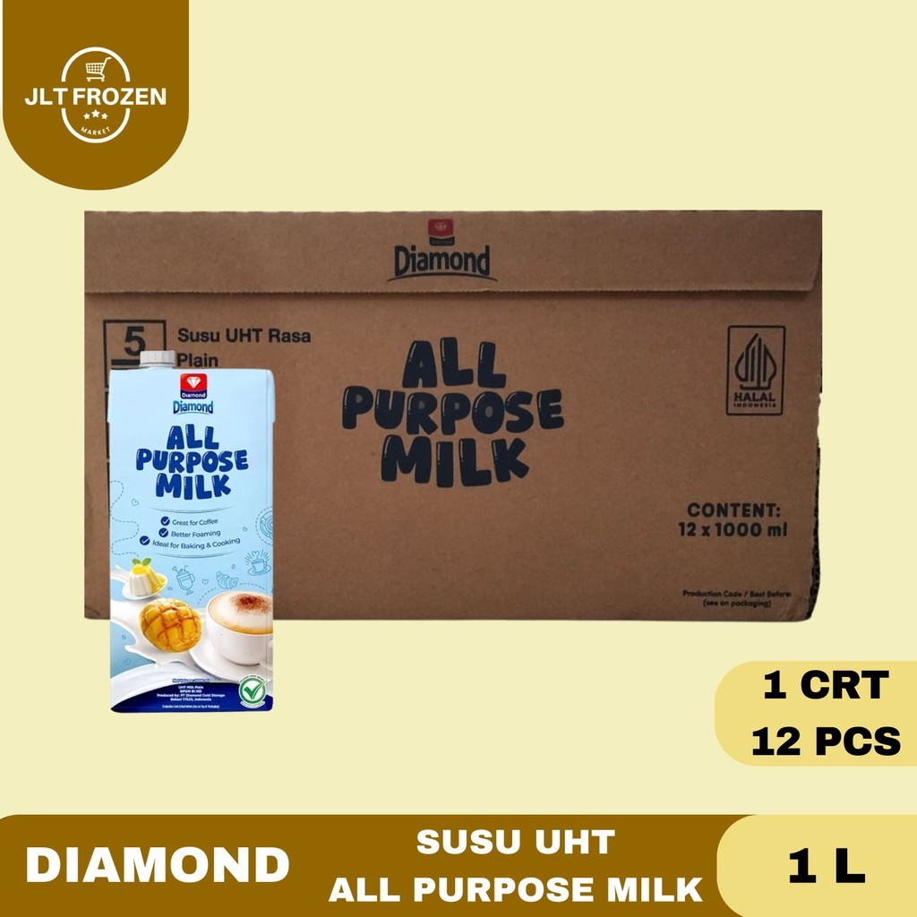 

Diamond Uht Milk All Purpose / Rasa Full Cream Barista Blend 1 Liter 1 Crt / 12 Pcs