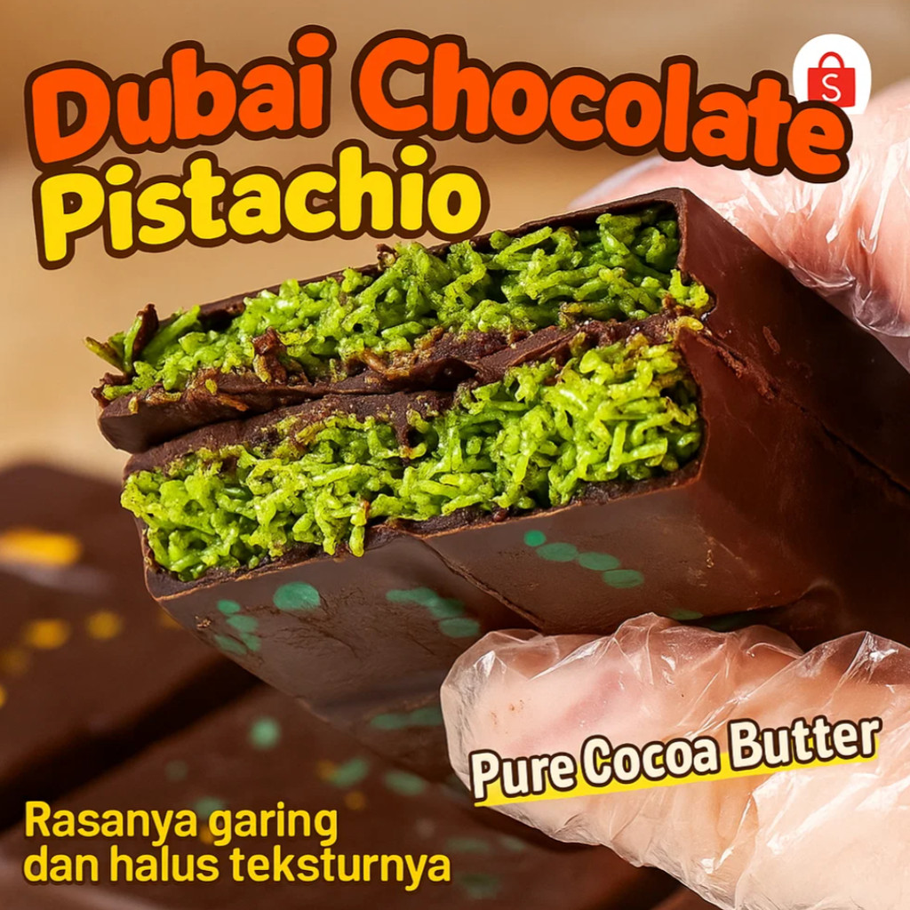 

✅【100% Asli Panas】 200g Coklat Dubai | Pistachio Kunafa Cokla | CHOCOLATE BAR CRISPY PISTACHIO KUNAFE | COKLAT DUBAI | Dubai Chocolate