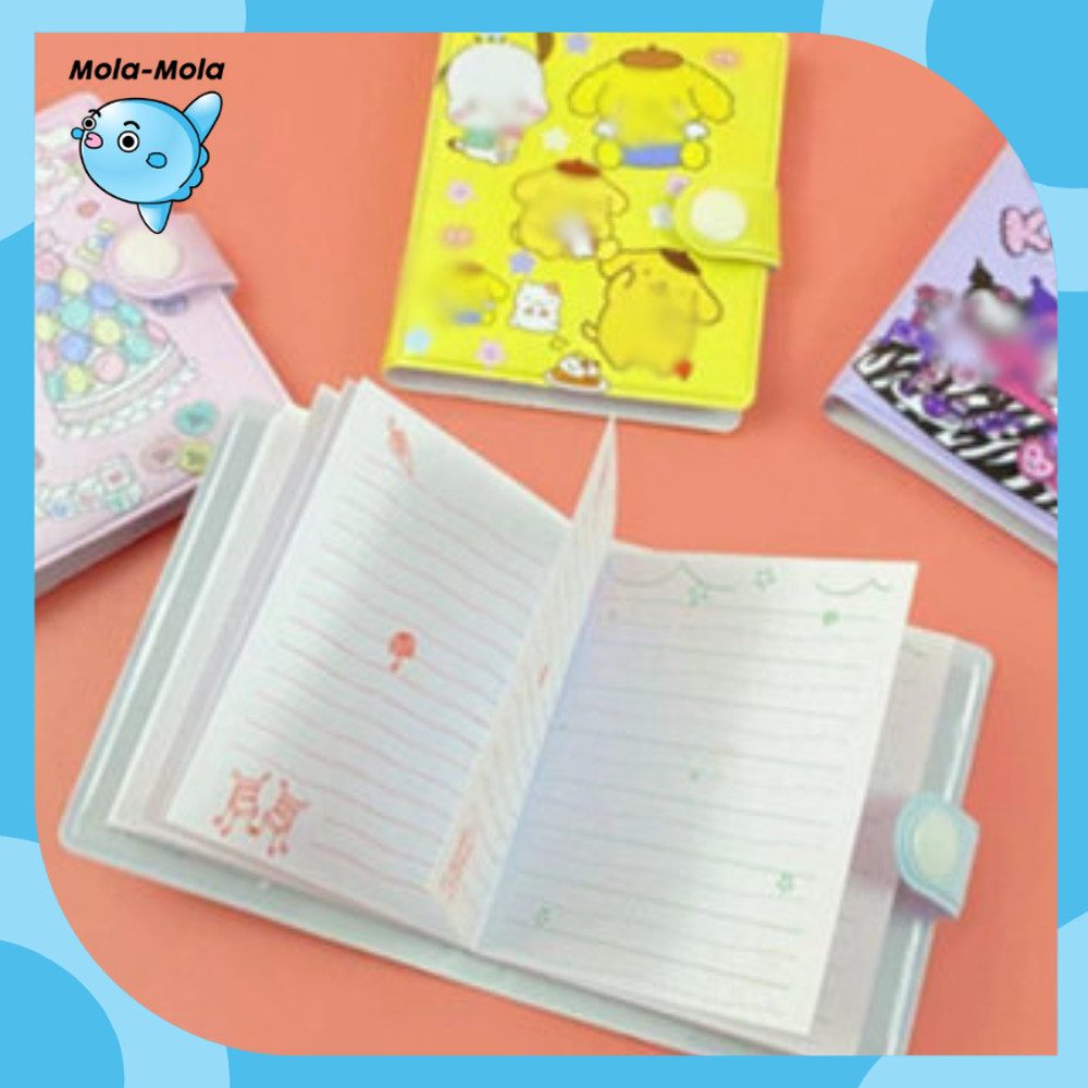 

Mini Klip Note Book and Pen / Buku Diary Kancing Sanrio / Cute Mini Note Book 2 in 1 / Set Memo Diary Motif Sanrio Y3434