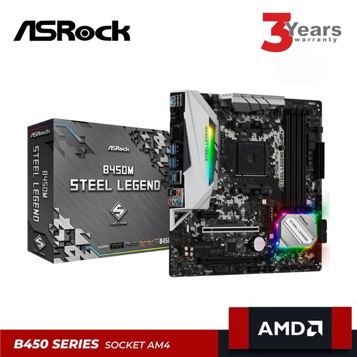 ASROCK B450M STEEL LEGEND (AMD B450, AM4, DDR4) RYZEN