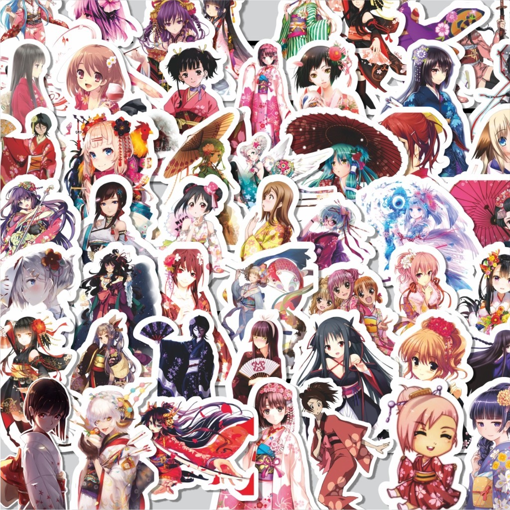 

Stiker Cutting Pack Stiker Anime Kimono Girls Isi 100Pcs Series Aesthetic Lucu Keren Untuk Koper Bahan Vynil