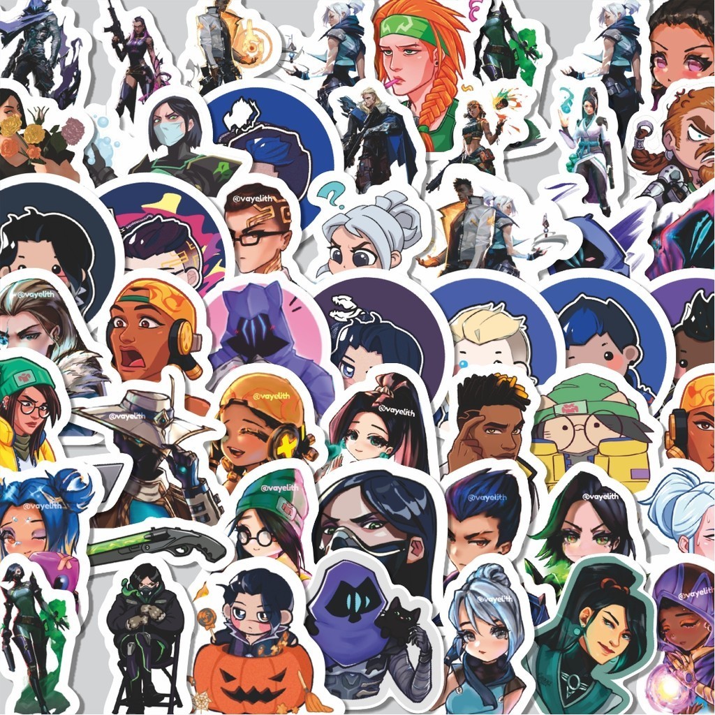 

Stiker Cutting Pack Stiker Kartun Valorant Stiker Isi 100Pcs Series Aesthetic Lucu Keren Untuk Koper Bahan Vynil