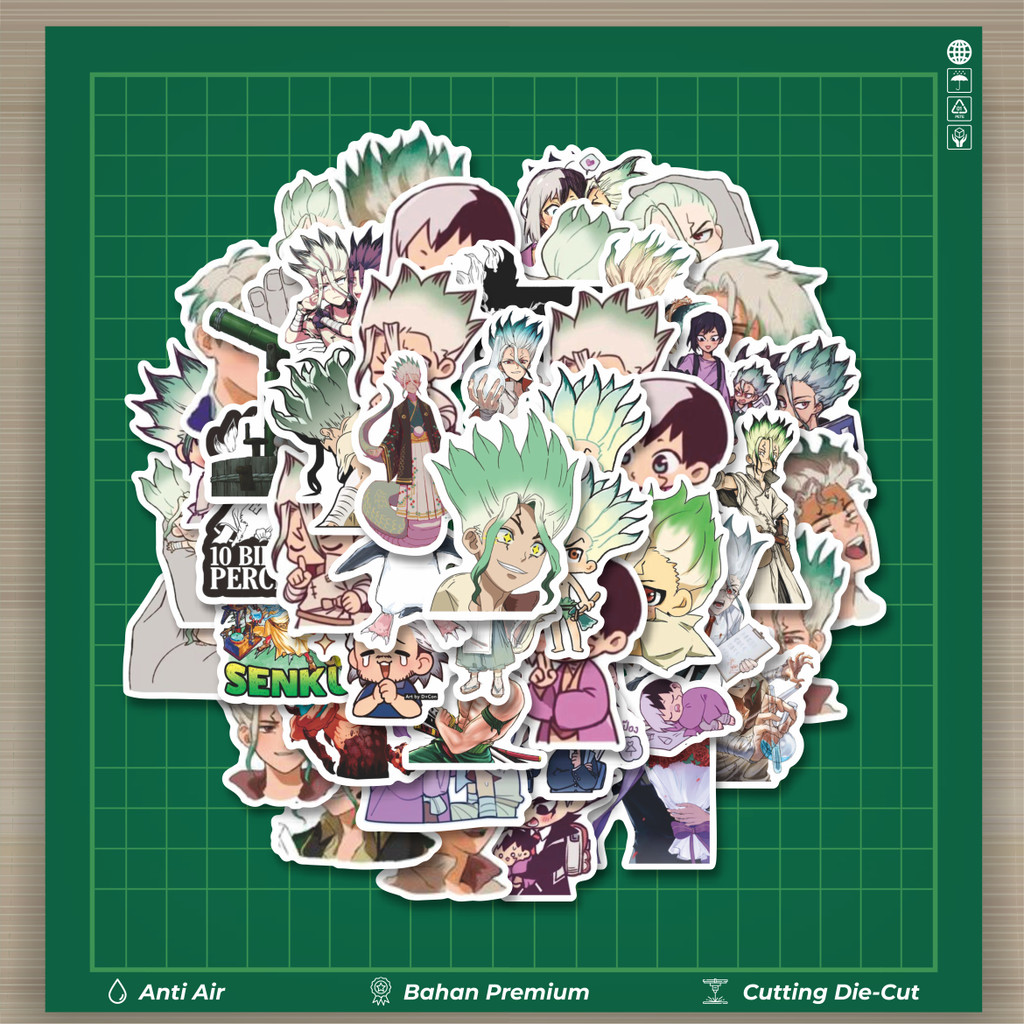 

HOT 50 PCS STIKER Sticker Anime Dr.Stone Sticker Stiker Fashion Cars Decal Dingin Kartu Album Custom Vinyl Anti Air- Sticker Aesthetic Buku Journal Koper Casing HP Tablet Laptop Helm Motor Botol Minum