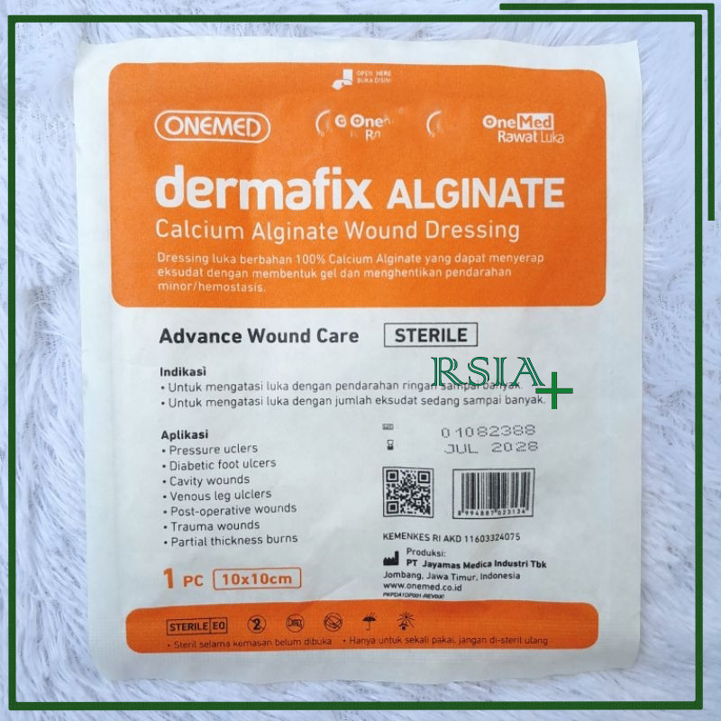 PLESTER DERMAFIX ALGINATE 10x10 Plester Luka Dermafix Alginate Dressing RSIA