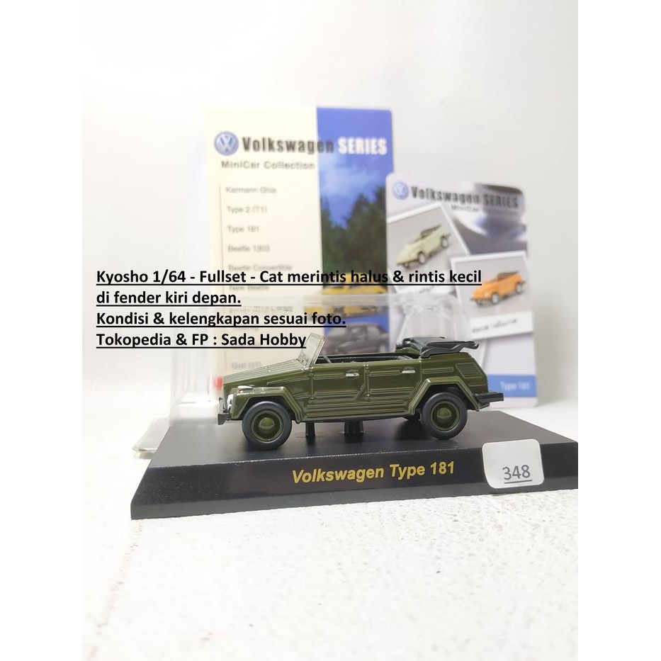 IP3... Kyosho 1/64 Volkswagen Type 181 Hijau Fullset Motuba 2ND