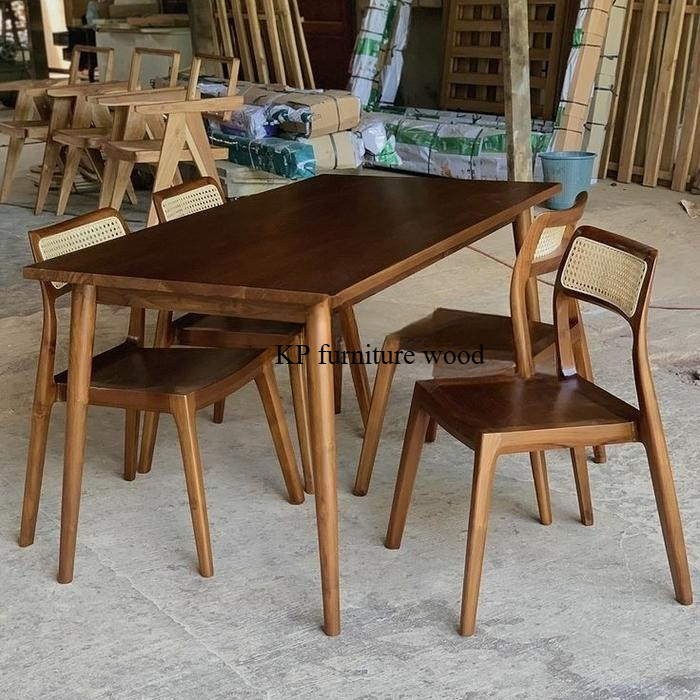 Meja makan set dengan 4 kursi ,Set kursi makan kayu jati jepara