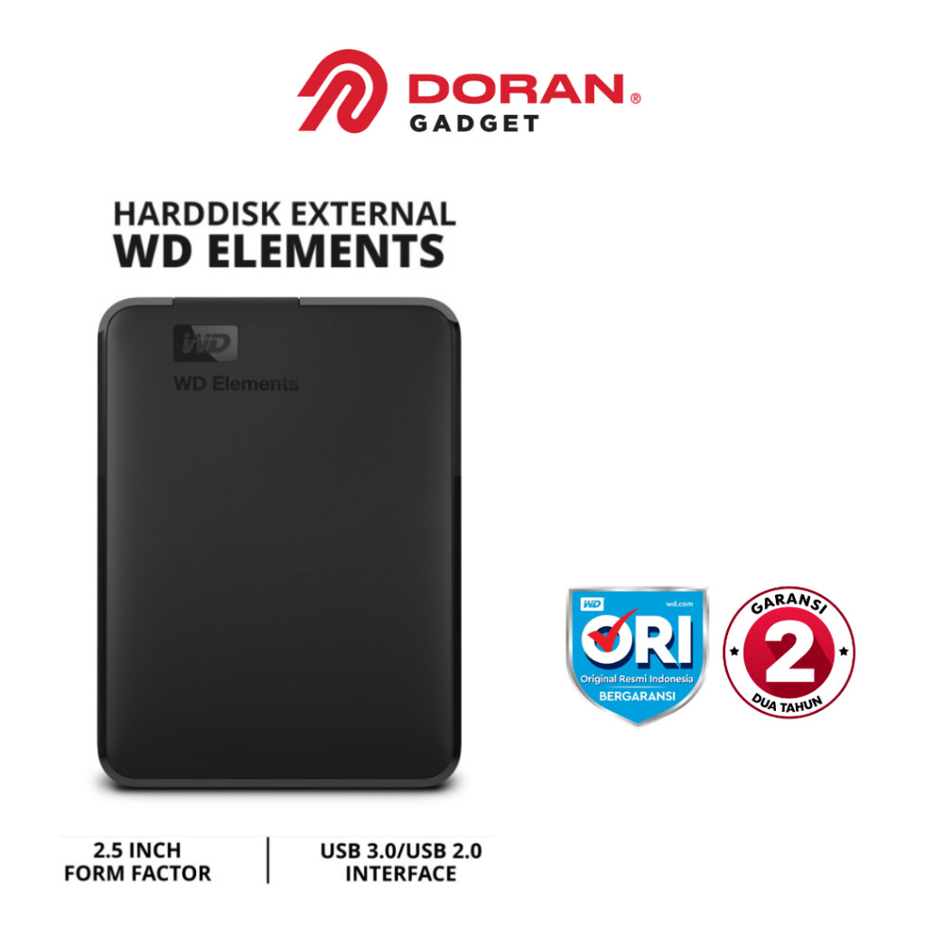 WD Element Elements 1TB 2TB 4TB 5TB - HDD Hardisk Hard Disk Eksternal 2.5 inch - Garansi Resmi 2 Tah