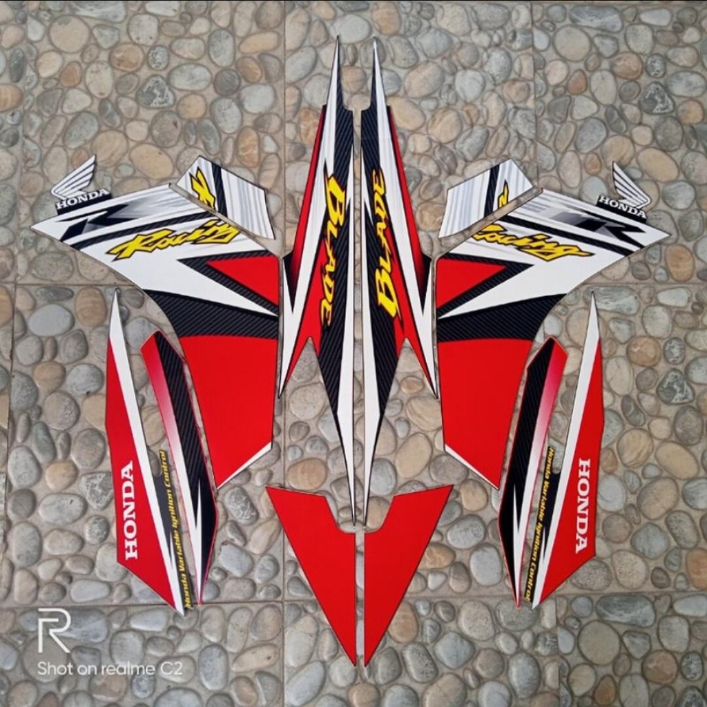 Striping Ori body Honda Blade 110 125 S fi racing 2013 stiker bawaan original bodi honda blade s