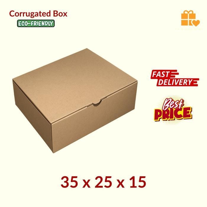 

[PROMO BARANG BARU] KOTAK 35x25x15 cm Kardus Packaging Corrugated DIECUT PIZZA Bergaransi Terlaris