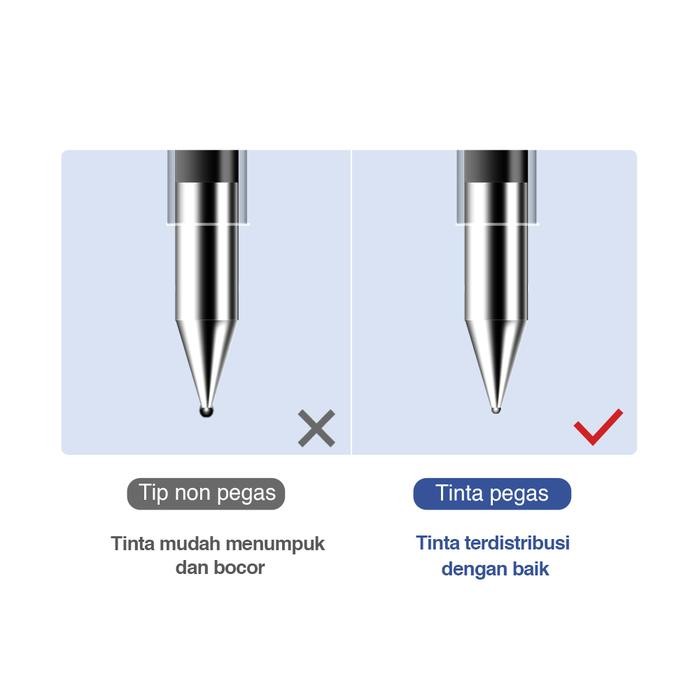 

Deli Gel Pen / Pulpen Gel Retracable 0.5mm Isi 12pcs/box S01 - Biru