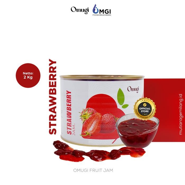

OMUGI Fruit Jam Selai Buah Asli Import (40% Daging Buah Asli ) 2 Kg Mutiara Gemilang Indonesia ( MGI ) - Strawberry