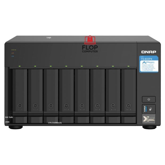 QNAP TS-832PX-4GB RAM 8-Bay NAS Server External Storage Cloud TS832PX