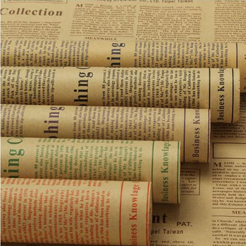 

1pc 52x75cm Vintage Newspaper Rose Flower Wrapping Paper Film Paper Bouquet Gift Wrapped Paper DIY Gift Packaging random color