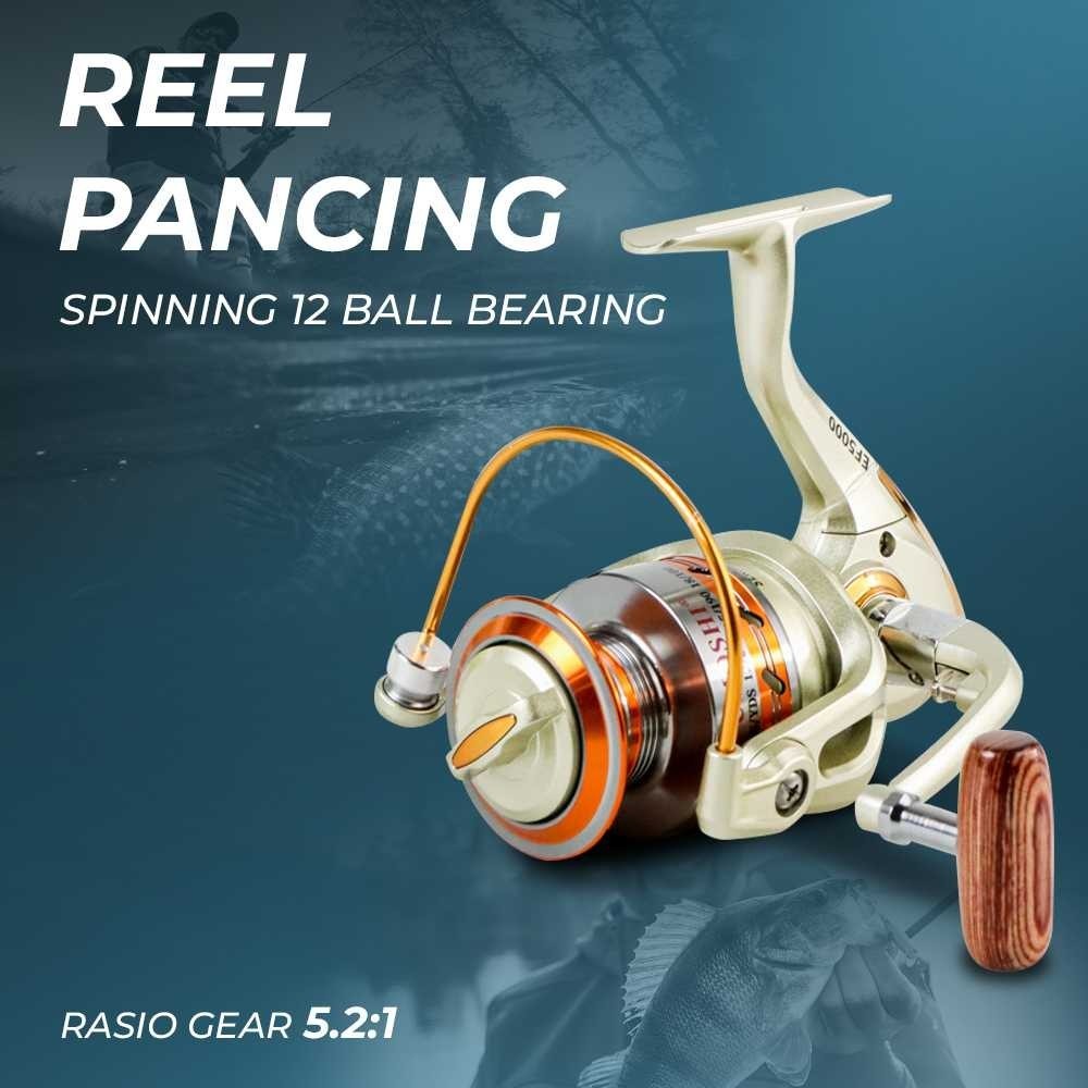 REELSKING Reel Pancing Spinning 12 Ball Bearing Alat reel pancing berkualitas bagus