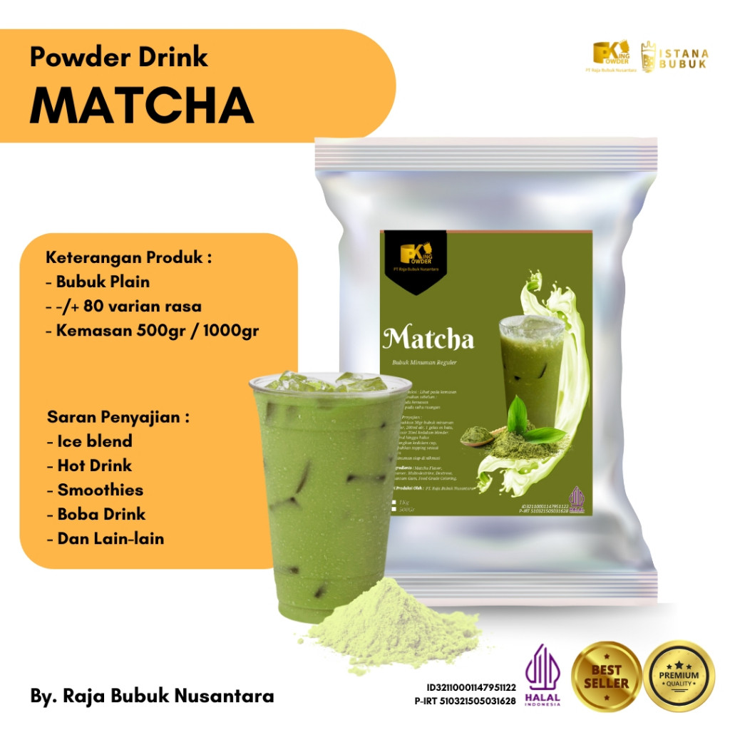 

Ready Bubuk Minuman Matcha Bubuk Minuman Rasa Matcha Serbuk Minuman Rasa Matcha Powder Drink Matcha