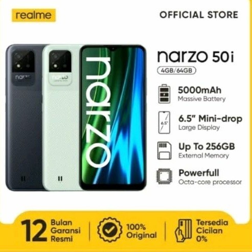 HP realme narzo 50i 4/64GB [Helio G85 Gaming Processor, 5000mAh Mega Battery, 18W Quick Charge, 16.5