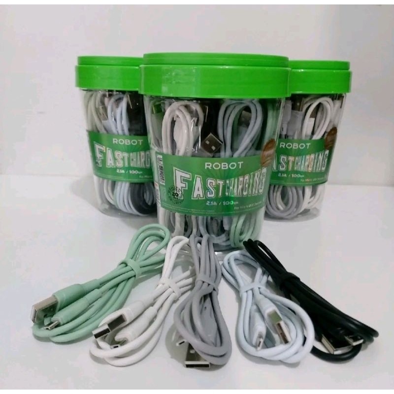 

1 TOPLES ISI 20 PCS !! Kabel data USB ROBOT RBM100S 2.A Terlaris