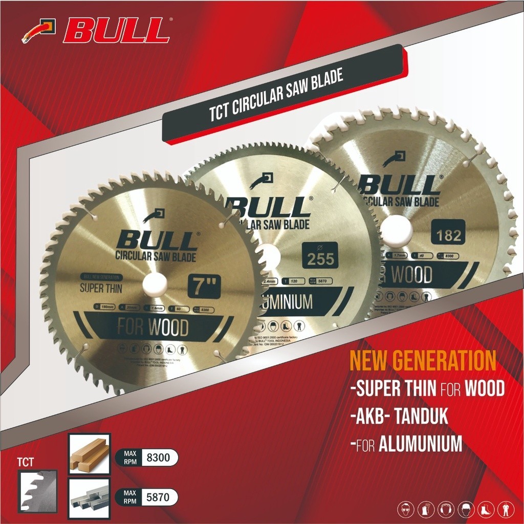 BULL Mata Gergaji 7 inch Super Tipis / Circular Saw Blade 7" Super Thin BLCS07