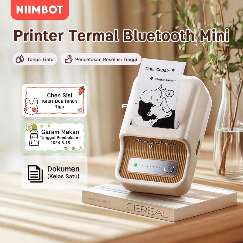 

New NIIMBOT B21 Printer Label Foto/Logo, Tanpa Tinta, Koneksi Bluetooth NirkabelPremium