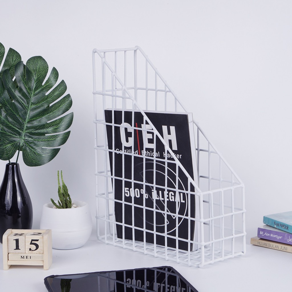 

NEW PRODUK Gyedan White - Box File Folder Magazine Newspaper Desktop Organizer Tempat Map Kotak Dokumen TERLARIS