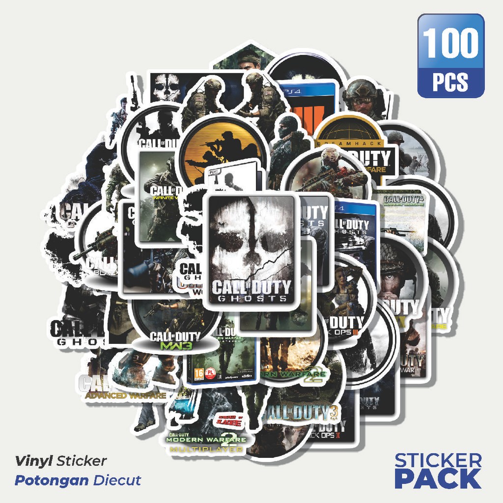 

Super Hemat! 100 PCS Stiker Call Of Duty Series Game 1 Waterproof Aesthetic- Untuk Laptop, Motor, dan Helm - Paper Stationery Pack