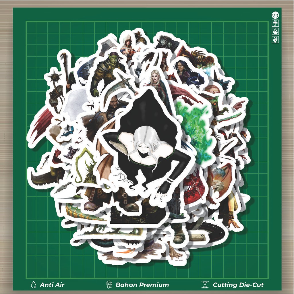 

HOT 50 PCS STIKER Dungeon And Dragons Series 2 Fashion Cars Decal Dingin Kartu Album Custom Vinyl Anti Air- Sticker Aesthetic Buku Journal Koper Casing HP Tablet Laptop Helm Motor Botol Minum