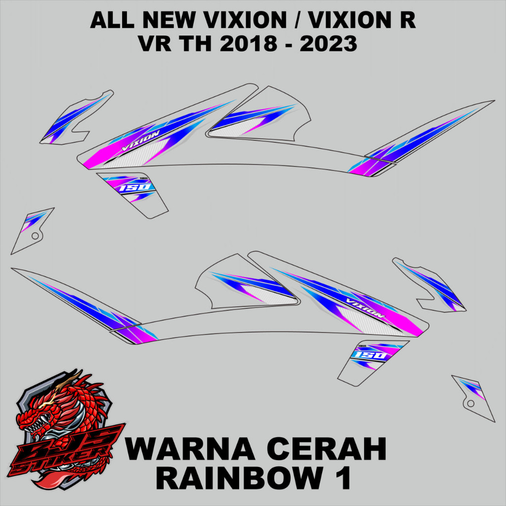 COD Stiker all new vixion r - stiker striping list variasi TRANSPARAN UV ALL NEW VIXION VIXION R TH 