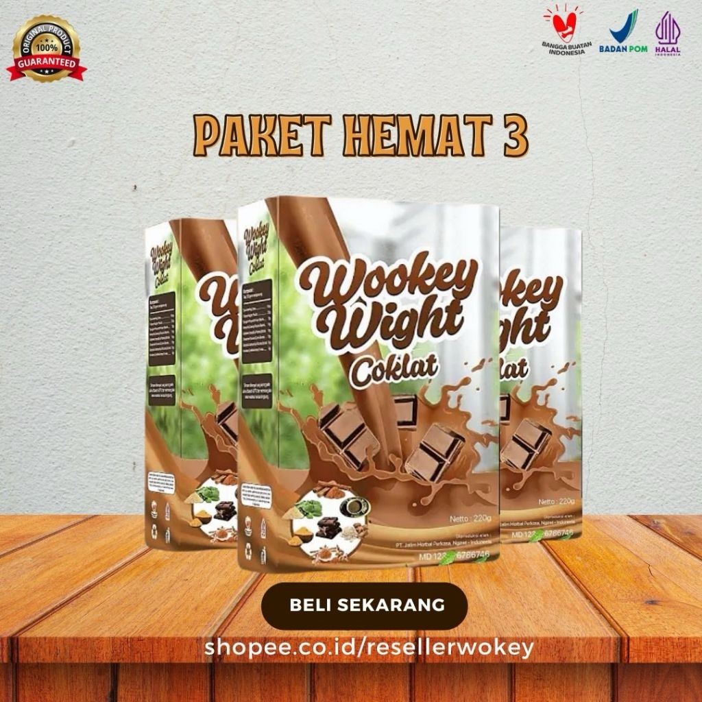 

TERMURAH [PAKET 3 HEMAT] RASA COKLAT - Susu Wight Penambah Berat Badan dan Asupan Kalori Herbal Alami