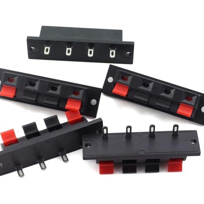 Terminal Speaker Block 4 Pin Jepit Panel Mono Stereo Kabel 4P Power Supply Soket Box AMPLI Amplifier