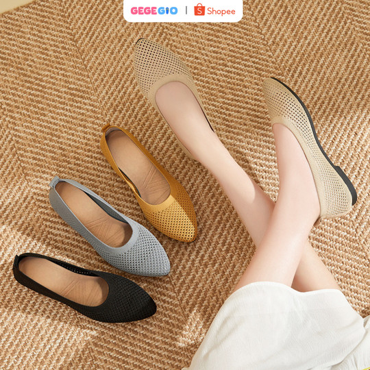 Flat Shoes Sepatu Teplek  Kerja Polos Karet Jelly Slip On Wanita Jelly Premium Balance Import 857-A