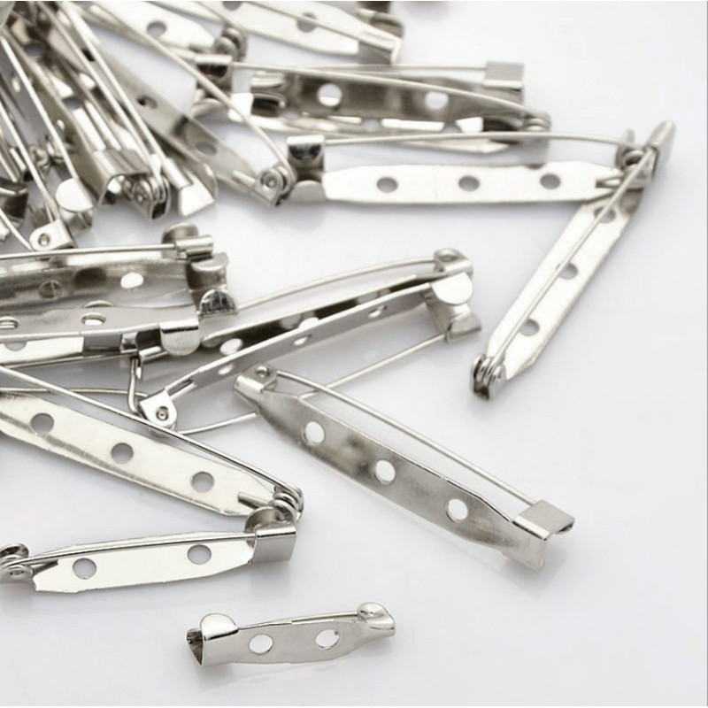 

50PCs 15/20/25/32/38/40/45mm Brooch Base Back Bar Pins Findings Jewelry Making Clip Safty Catch Findings Pin Back Brooch