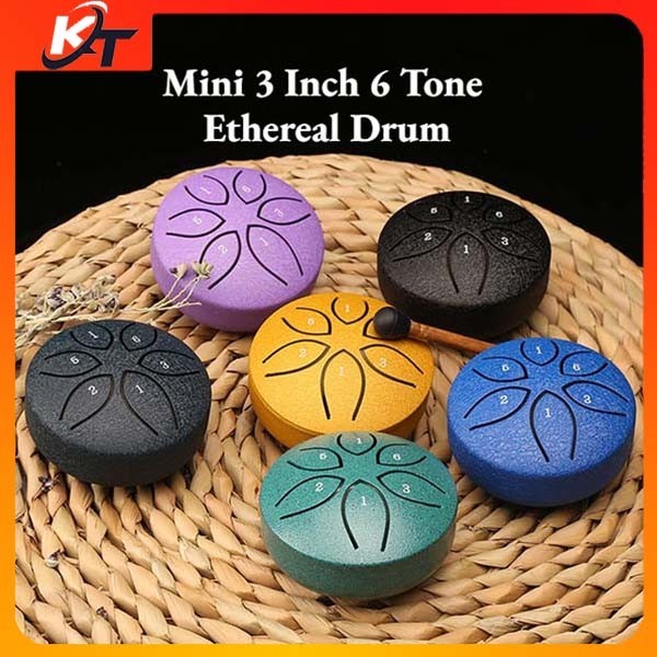 Mini 3 Inch 6 Tone Ethereal Drum Mini Drum Kecil Alat Musik Sederhana Dan Portabel Untuk Pemula Sisw