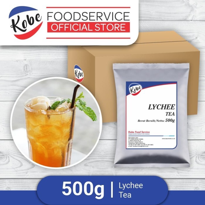 

Kobe Lychee Tea 500gr - Minuman Serbuk Powder Lychee Tea 1/2kg