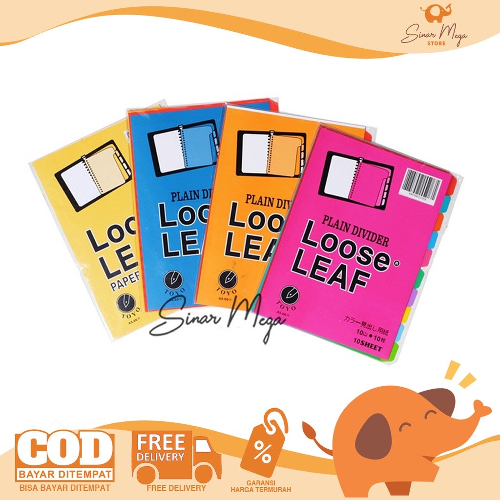 

Toyo Pembatas Binder Ukuran A5 5, 8 dan 10 Lembar Bahan Plastik