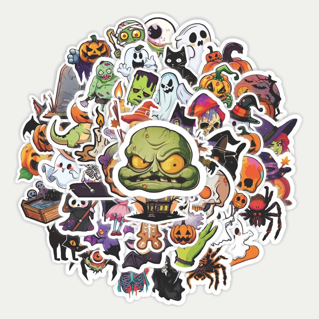 

Sticker Pack Stiker Cartoon Cute Halloween Series [Seri Halloween Lucu Kartun] | Sticker TUMBLR | Stiker LAPTOP KOPER HELM