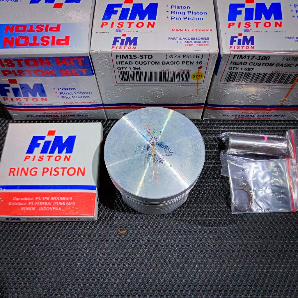 PISTON SEHER FIM MENTAH DOME PIN/PEN 14/15/16 UK. 65,5/66/66,5/67/67,5/68/70/71/72/73/74/75/76/77/78