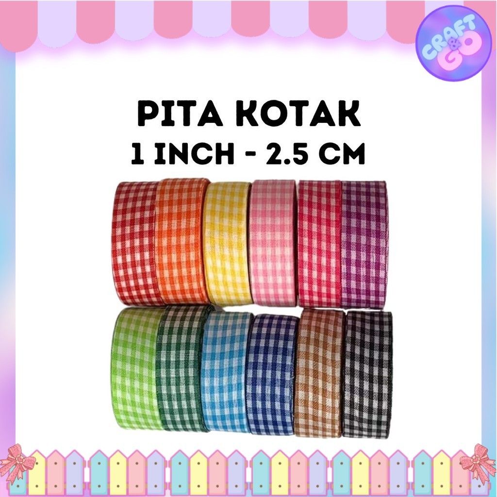 

Pita Kotak 1 inch (2.5 cm) Panjang 20 yard (18 mtr)
