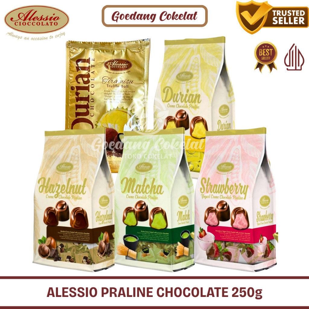 

Alessio Cioccolato Chocolate Praline Durian Hazelnut Matcha Strawbery Coklat Malaysia Singapore 250g