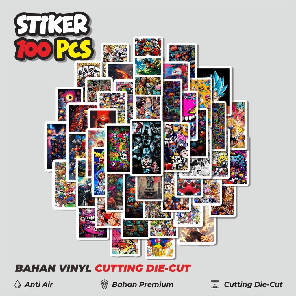 

Terbaru! 50 pcs Stiker Mix Anime Cartoon Poster Dekorasi Lucu Kreatif untuk Notebook, Skateboard, HP