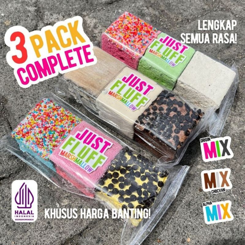

Marsmallow JustFluff Mix [3 kotak 3Rasa] [HALAL]