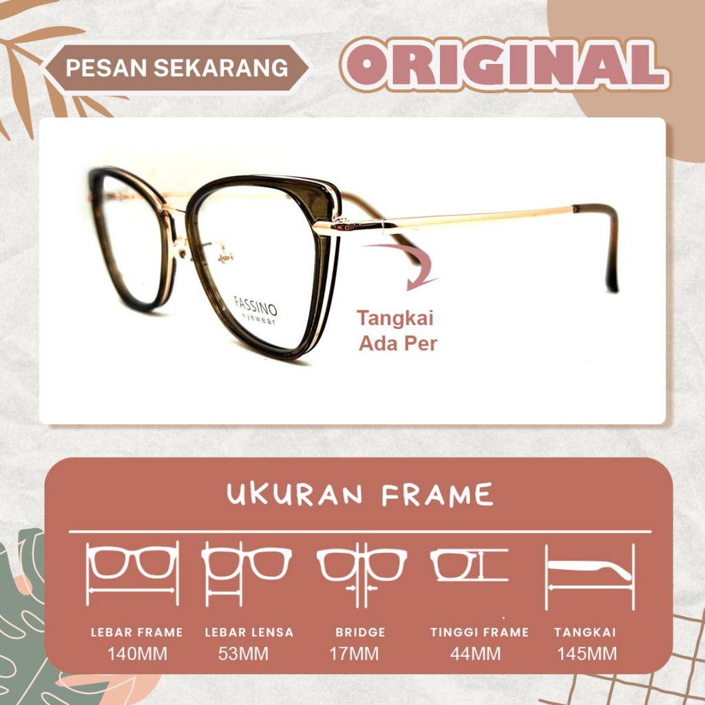FRAME KACAMATA MODEL CAT EYE FS F3030 LEBAR 140 SIZE 53